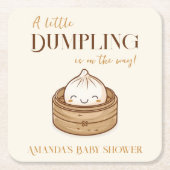 Asian Little Dumpling Kawaii Baby shower Kartonnen Onderzetters (Voorkant)