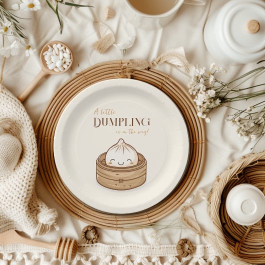 Asian Little Dumpling Kawaii Baby shower Papieren Bordje