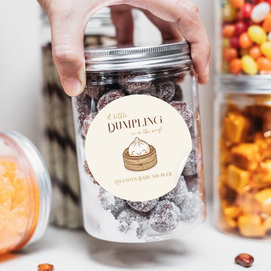 Asian Little Dumpling Kawaii Baby shower Ronde Sticker