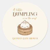Asian Little Dumpling Kawaii Baby shower Ronde Sticker (Voorkant)