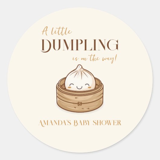 Asian Little Dumpling Kawaii Baby shower Ronde Sticker (Voorkant)