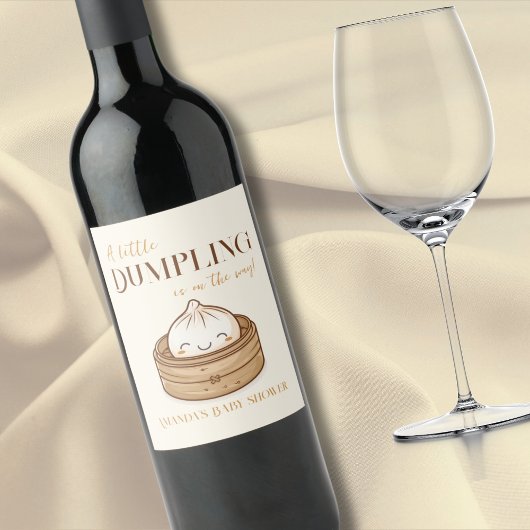 Asian Little Dumpling Kawaii Baby shower Wijn Etiket