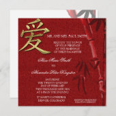 Asian LOVE Symbol Chinese bruiloft-uitnodiging Kaart (Voorkant / Achterkant)
