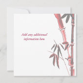 Asian LOVE Symbol Chinese bruiloft-uitnodiging Kaart (Achterkant)