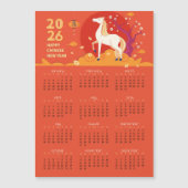 Asian New Year 2026 Horse Magnetic Card Calendar  (Voorkant)