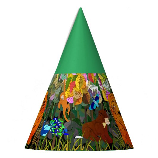 Asian Oerwoud Tiger Sun Beer Peacock Monkey Feesthoedjes (Links)