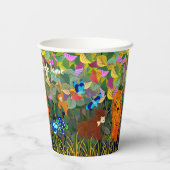 Asian Oerwoud Tiger Sun Beer Peacock Monkey Papieren Bekers (Achterkant)