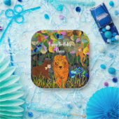 Asian Oerwoud Tiger Sun Beer Peacock Monkey Papieren Bordje (Feest)