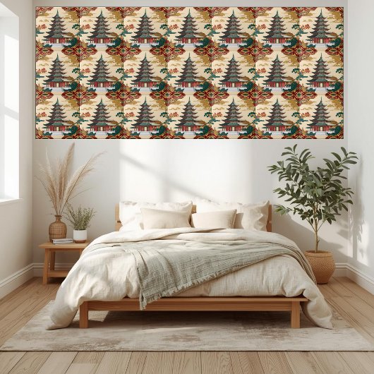 Asian Pagoda Chinoiserie Design Tegel Tegeltje