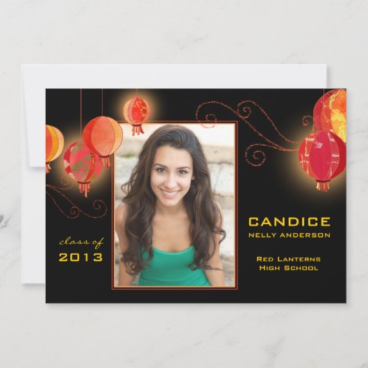 Asian Paper Lantern Foto Afstudeerder 2013 Aankond Kaart (Voorkant)