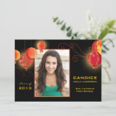 Asian Paper Lantern Foto Afstudeerder 2013 Aankond Kaart (Staand voorkant)