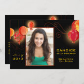 Asian Paper Lantern Foto Afstudeerder 2013 Aankond Kaart (Voorkant / Achterkant)