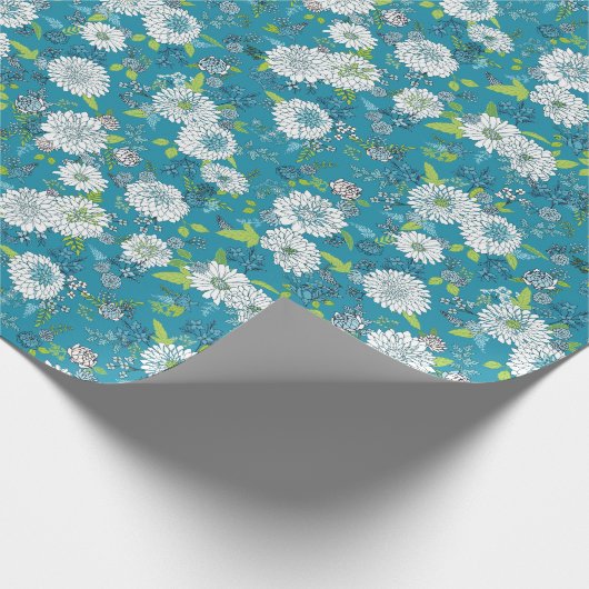 Asian Pattern Blue Green Cadeaupapier (Hoek)