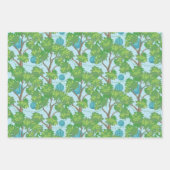 Asian Pattern Blue Green Inpakpapier Vel (Voorkant 3)