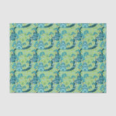 Asian Pattern Blue Green Tissuepapier (Voorkant)