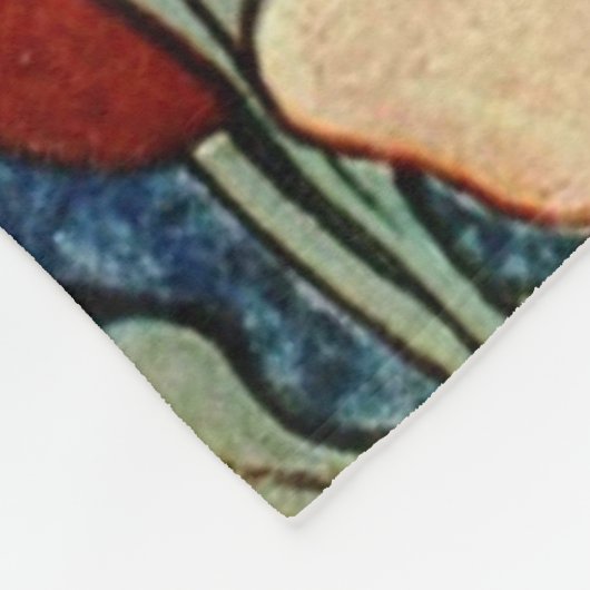 ASIAN PEONIES fleece deken (Hoek)