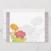 Asian Peony Damask Wedding Save the Date (Achterkant)