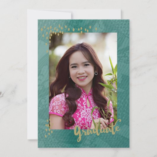 Asian Photo Afstuderen Announcement Bedankkaart (Voorkant)