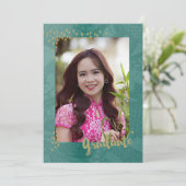 Asian Photo Afstuderen Announcement Bedankkaart (Staand voorkant)