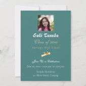 Asian Photo Afstuderen Announcement Bedankkaart (Achterkant)