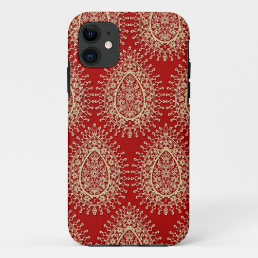 Asian Red and Gold Teardrop iPhone Case (Achterkant)