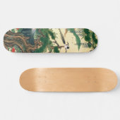 Asian Red Roses Wisteria Floral Bird Skateboard (Horizontaal)