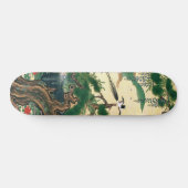 Asian Red Roses Wisteria Floral Bird Skateboard (Horizontaal)