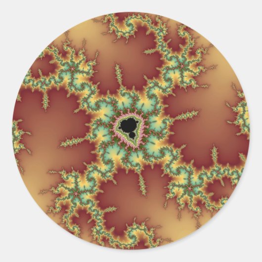 Asian Spider - Fractal Ronde Sticker (Voorkant)