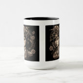 Asian Steampunk Woman Combo Mok, 15 oz Mok (Midden)