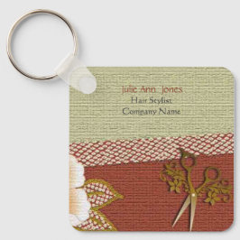 Asian Style Hair Stylist Business Card Keychain