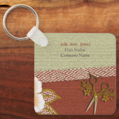 Asian Style Hair Stylist Business Card Keychain (Voorkant)