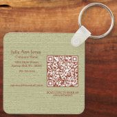 Asian Style Hair Stylist Business Card Keychain (Achterkant)
