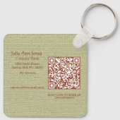 Asian Style Hair Stylist Business Card Keychain (Achterkant)