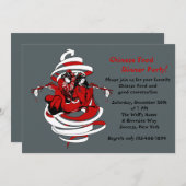 Asian Theme Dinner Party Invitation Kaart (Voorkant / Achterkant)