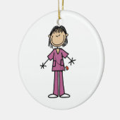 Asian Vrouw Stick Figuur verpleegster Keramisch Ornament (Links)