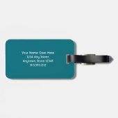 Asian Warrior Blue Statue Laat het avontuur beginn Bagagelabel (Achterkant horizontaal)