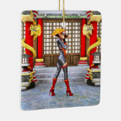 Asian Warrior Maiden Keramisch Ornament (Rechts)