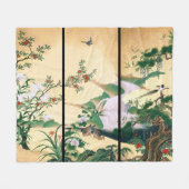 Asian Waterfall Wisteria Rozen Bird Fleece Blanket Deken (Voorkant (Horizontaal))