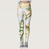 Asian White Lily Flowers All-over-Print Leggings (Voorkant)