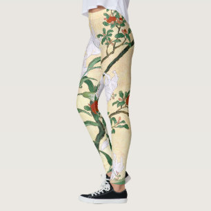 Asian White Lily Flowers All-over-Print Leggings