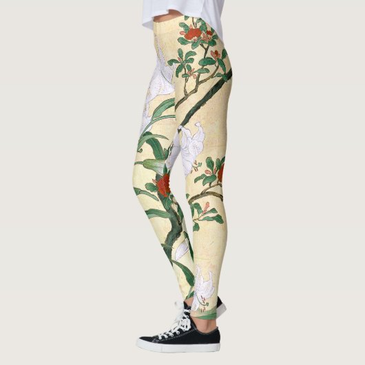 Asian White Lily Flowers All-over-Print Leggings (Links)