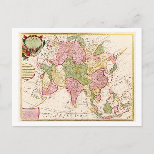 AsiaPanoramic MapAsia 10 Briefkaart (Voorkant)