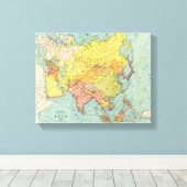 AsiaPanoramic MapAsia 10 Canvas Afdruk (Insitu (Houten vloer))