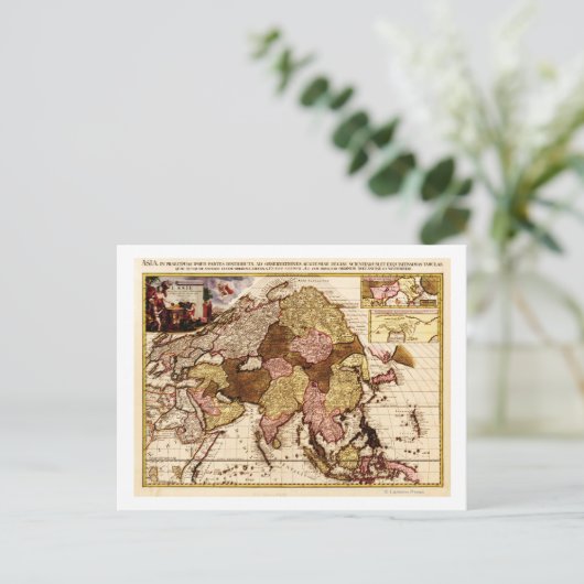 AsiaPanoramic MapAsia 11 Briefkaart (Staand voorkant)