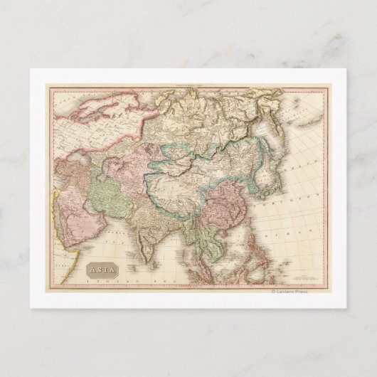 AsiaPanoramic MapAsia 12 Briefkaart (Voorkant)