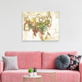 AsiaPanoramic MapAsia 12 Canvas Afdruk (Insitu (Woonkamer))