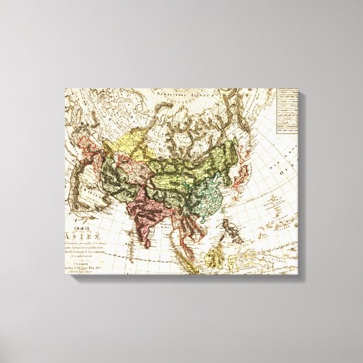 AsiaPanoramic MapAsia 12 Canvas Afdruk (Voorkant)