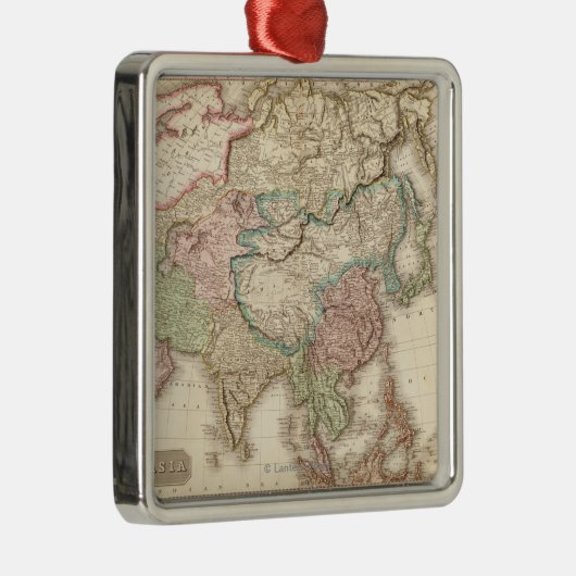 AsiaPanoramic MapAsia 12 Metalen Ornament (Rechts)