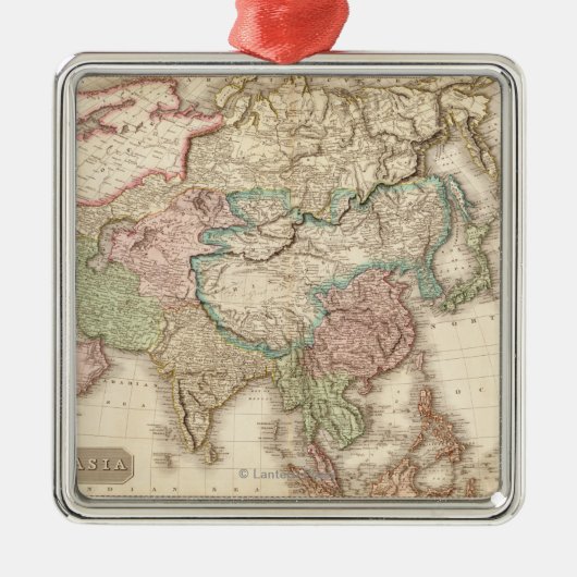 AsiaPanoramic MapAsia 12 Metalen Ornament (Voorkant)