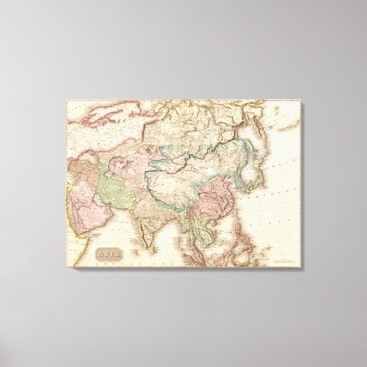 AsiaPanoramic MapAsia 2 Canvas Afdruk (Voorkant)